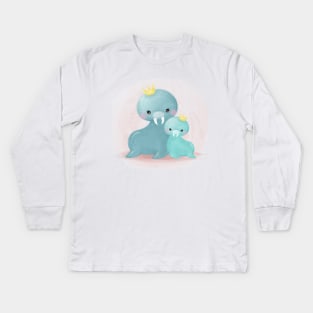 Sea Lion Motherhood Kids Long Sleeve T-Shirt